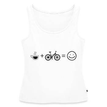 Coffee Smile Face and Cycling - - Women’s Premium Organic Tank top - white - Front - AI Model Female 172 light (172cm)