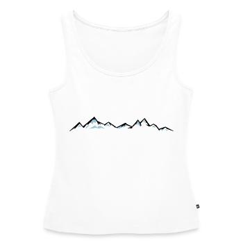 MONTAGNES Paysage Silhouette Panorama - Débardeur bio Premium Femme - blanc - Devant - AI Model Female 172 light (172cm)