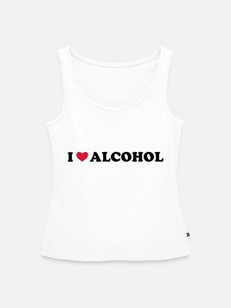 I Love Alcohol - Frauen Premium Organic Tank Top - Weiß