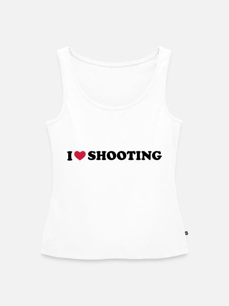 I Love Shooting - Frauen Premium Organic Tank Top - Weiß