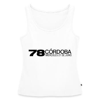 Cordoba 78 par sixnineline - Débardeur bio Premium Femme - blanc - Devant - AI Model Female 172 light (172cm)