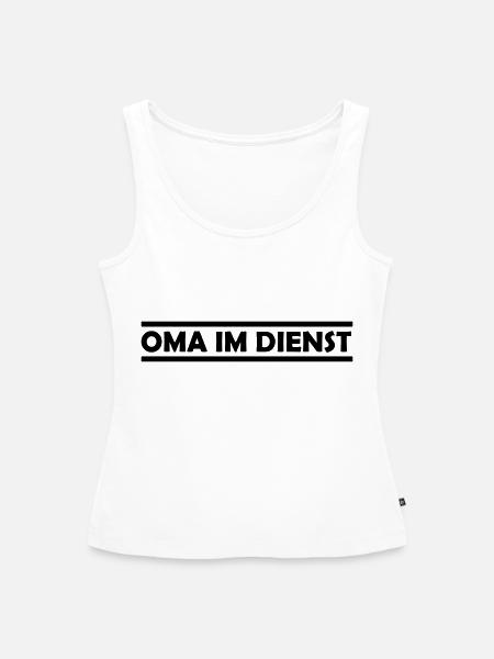 oma im dienst - Frauen Premium Organic Tank Top - Weiß