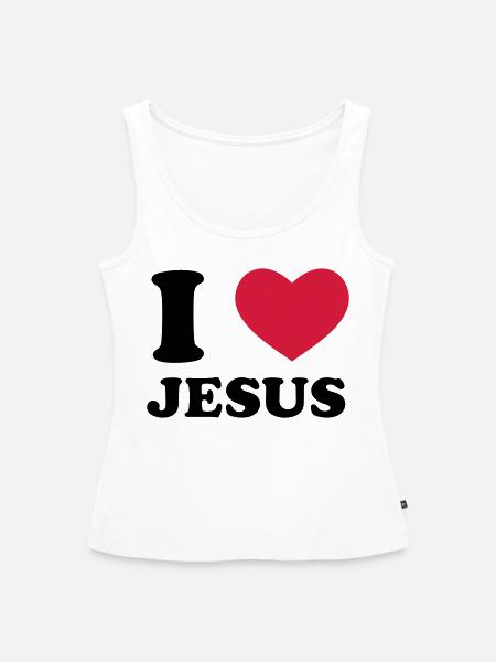 I love Jesus - Frauen Premium Organic Tank Top - Weiß