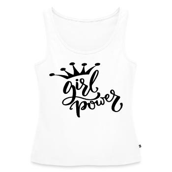 girl power - Débardeur bio Premium Femme - blanc - Devant - AI Model Female 172 light (172cm)