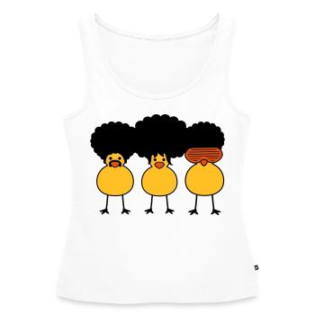Funky Chicks - Débardeur bio Premium Femme - blanc - Devant - AI Model Female 172 light (172cm)