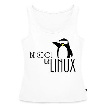 être cool utilisation linux - Débardeur bio Premium Femme - blanc - Devant - AI Model Female 172 light (172cm)