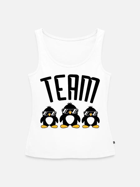 Logo Team Pinguine - Dame Premium økologisk tanktop - hvid