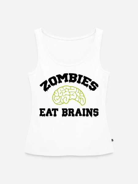 zombies eat brains - Frauen Premium Organic Tank Top - Weiß