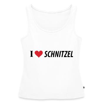 J'aime Schnitzel - Débardeur bio Premium Femme - blanc - Devant - AI Model Female 172 light (172cm)