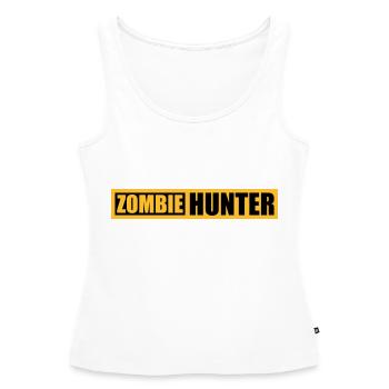Chasseur de zombies Citation d’Halloween - Débardeur bio Premium Femme - blanc - Devant - AI Model Female 172 light (172cm)