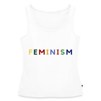 Feminism - Débardeur bio Premium Femme - blanc - Devant - AI Model Female 172 light (172cm)