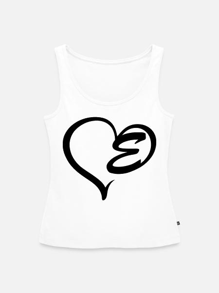Herz Buchstabe E - Frauen Premium Organic Tank Top - Weiß