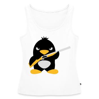 Shotgun Penguin - Frauen Premium Organic Tank Top - Weiß - Vorne - AI Model Female 172 light (172cm)