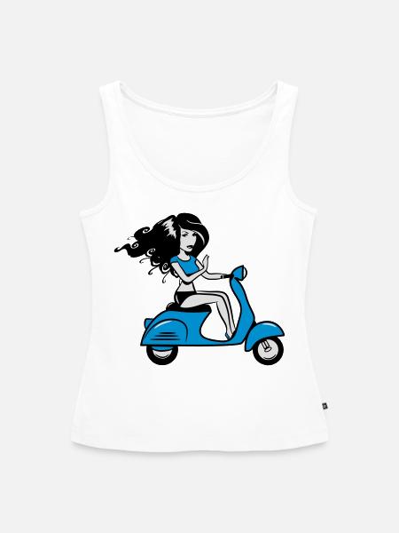 motorroller mädchen sexy - Frauen Premium Organic Tank Top - Weiß