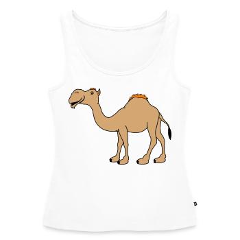 Camel - Women’s Premium Organic Tank top - white - Front - AI Model Female 172 light (172cm)