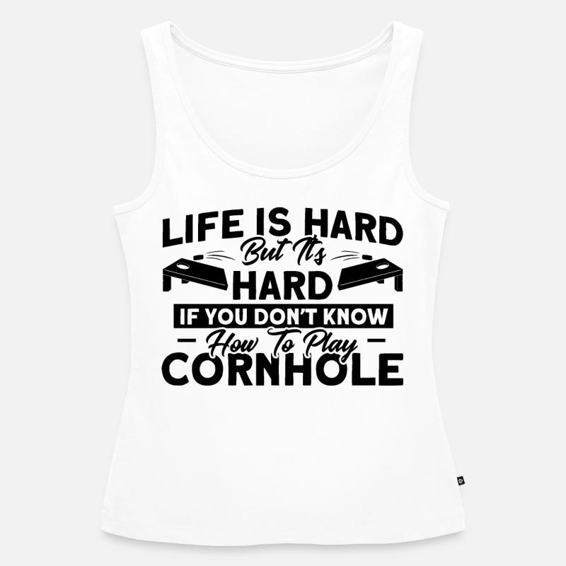 Cornhole Game Cornhole Player Cornhole Gift - Women’s Premium Organic Tank top - white