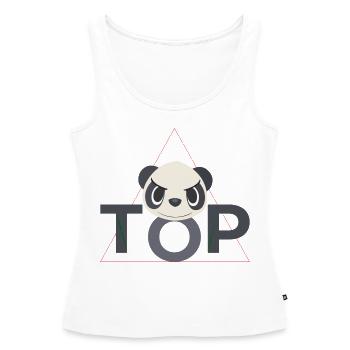 Panda ToP - Débardeur bio Premium Femme - blanc - Devant - AI Model Female 172 light (172cm)
