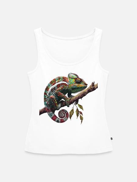 Chamelion Grafik - Frauen Premium Organic Tank Top - Weiß