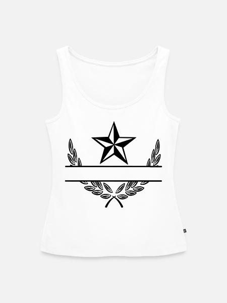 Stern im Lorbeerkranz - Frauen Premium Organic Tank Top - Weiß
