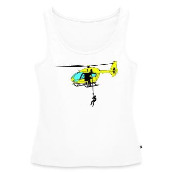 Hubschrauber Helikopter Pilote d’hélicoptère Spotter - Débardeur bio Premium Femme - blanc - Devant - AI Model Female 172 light (172cm)