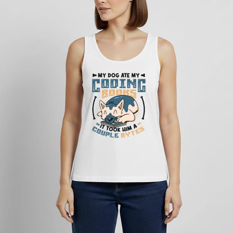 Dog Bytes Code Programmation de blagues informatiques Débardeur bio Premium Femme
