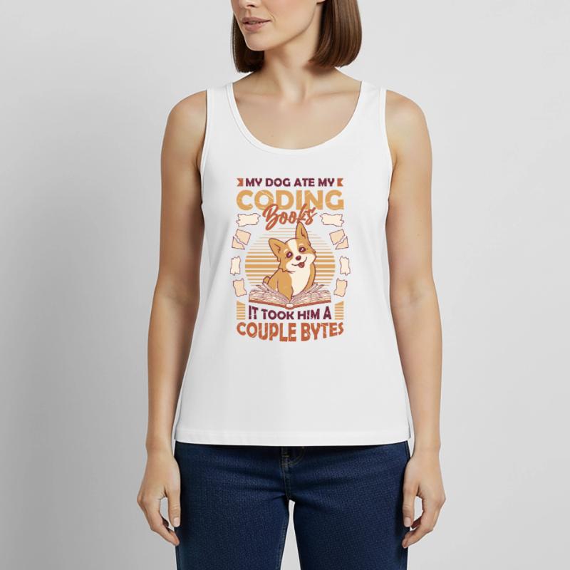 Hund Bytes Code Computer Witz Programmierung Frauen Premium Organic Tank Top