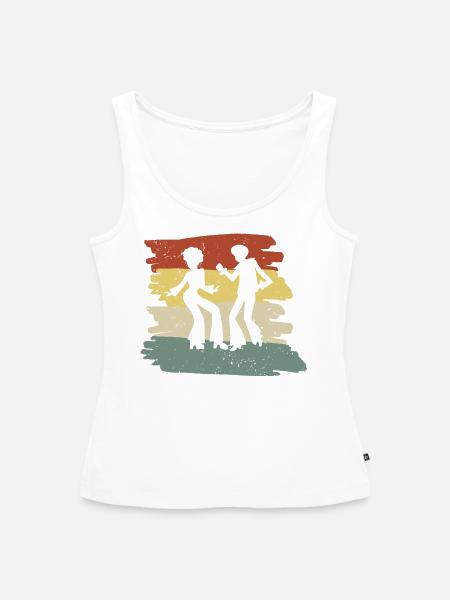 70s Disco Dancer Retro - Frauen Premium Organic Tank Top - Weiß