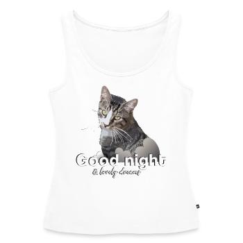 Chemise de sommeil bonne nuit bonne nuit - Débardeur bio Premium Femme - blanc - Devant - AI Model Female 172 light (172cm)