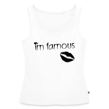 I'M FAMOUS - Débardeur bio Premium Femme - blanc - Devant - AI Model Female 172 light (172cm)