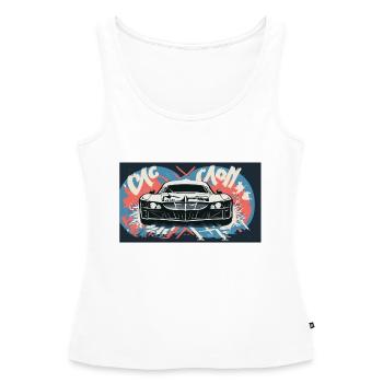 Headlights of a Racecar - Women’s Premium Organic Tank top - white - Front - AI Model Female 172 light (172cm)