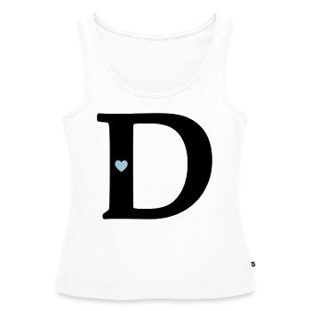 Buchstabe D Anfangsbuchstabe - Frauen Premium Organic Tank Top - Weiß - Vorne - AI Model Female 172 light (172cm)
