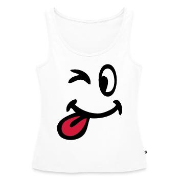 smiley clin oeil 3105 - Débardeur bio Premium Femme - blanc - Devant - AI Model Female 172 light (172cm)