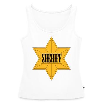 Sheriff stylisch - Frauen Premium Organic Tank Top - Weiß - Vorne - AI Model Female 172 light (172cm)