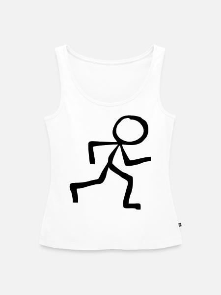 Strichmännchen Läufer läuft - Frauen Premium Organic Tank Top - Weiß