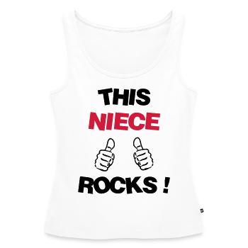 Niece Nichte Nièce Baby Bébé Family - Women’s Premium Organic Tank top - white - Front - AI Model Female 172 light (172cm)