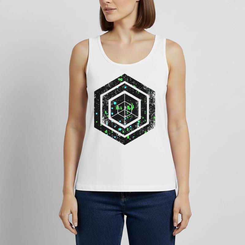 Codage géométrique du programmeur de programmation hexagonale Débardeur bio Premium Femme