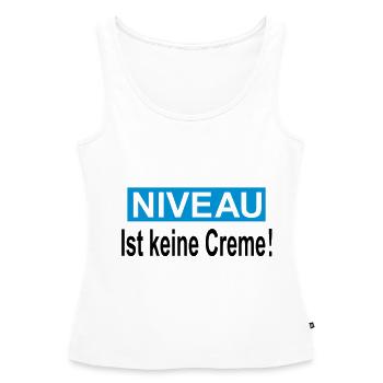 niveau - Débardeur bio Premium Femme - blanc - Devant - AI Model Female 172 light (172cm)