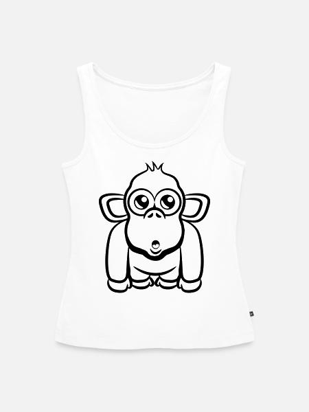 affe süss doof witzig - Frauen Premium Organic Tank Top - Weiß