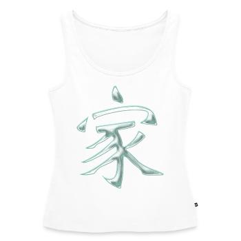 Famille / Caractères chinois - Débardeur bio Premium Femme - blanc - Devant - AI Model Female 172 light (172cm)
