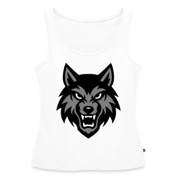 Wolf Kopf Tier - Frauen Premium Organic Tank Top - Weiß - Vorne - AI Model Female 172 light (172cm)
