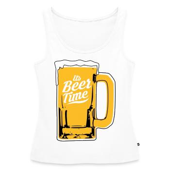 Conception de la bière - Débardeur bio Premium Femme - blanc - Devant - AI Model Female 172 light (172cm)