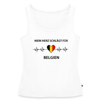 Belgien - Frauen Premium Organic Tank Top - Weiß - Vorne - AI Model Female 172 light (172cm)