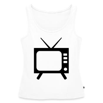 TV - téléviseur - Débardeur bio Premium Femme - blanc - Devant - AI Model Female 172 light (172cm)