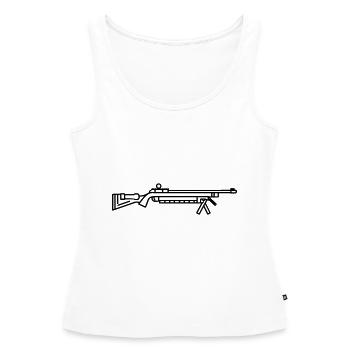Sniper Shotgun - Women’s Premium Organic Tank top - white - Front - AI Model Female 172 light (172cm)