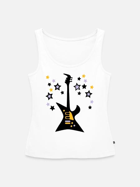 Guitare-electrique-son-etoiles - Débardeur bio Premium Femme - blanc