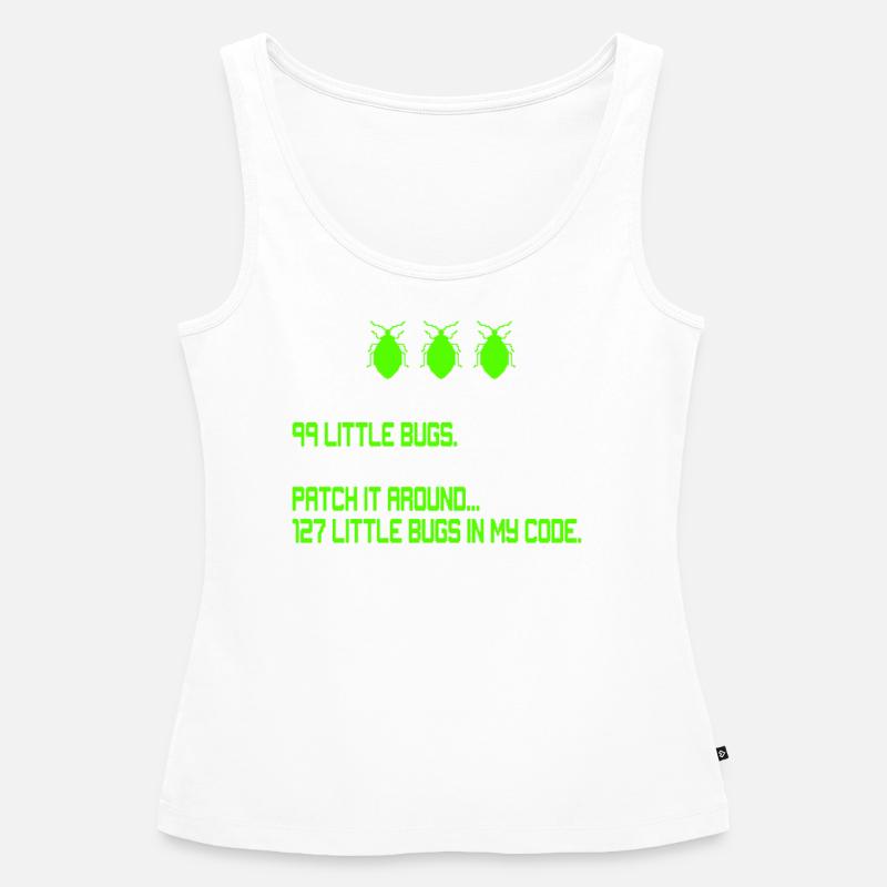 99 petits bugs dans mon code de codage de débogage Funn - Débardeur bio Premium Femme - blanc