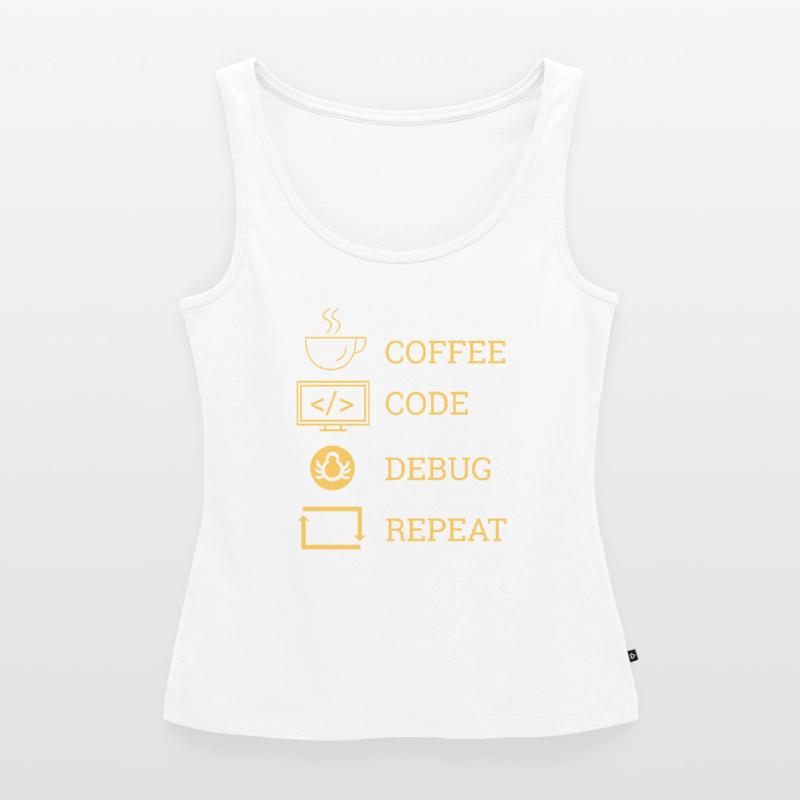 "Coffee Code Debug Repeat" | Programmierer Frauen Premium Organic Tank Top