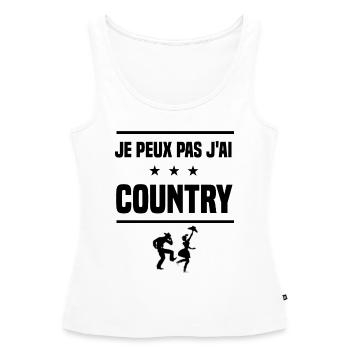 j'peux pas j'ai country humour - Débardeur bio Premium Femme - blanc - Devant - AI Model Female 172 light (172cm)