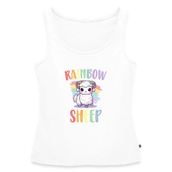 Rainbow Sheep LGBT Lesbian Gay Community Pride - Débardeur bio Premium Femme - blanc - Devant - AI Model Female 172 light (172cm)
