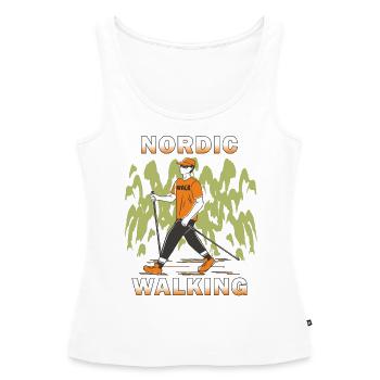 NORDIC WALKING - Frauen Premium Organic Tank Top - Weiß - Vorne - AI Model Female 172 light (172cm)